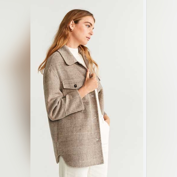 NEW Mango Wool Blend Oversized Shacket - Picture 1 of 5